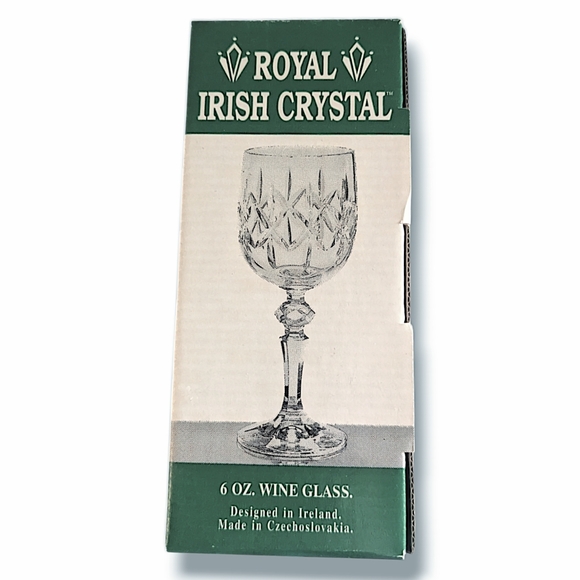 ROYAL IRISH Crystal - 6 Oz Wine Glass - Set Of 4 - Picture 2 of 8
